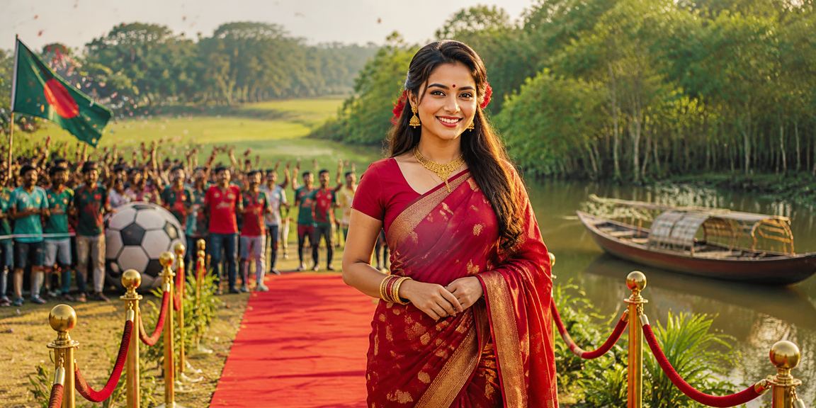 সুন্দরবনের পটভূমিতে বেটিং উপভোগ করছেন একজন নারী ব্যবহারকারী